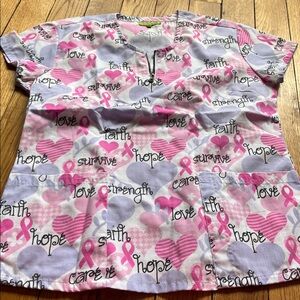 Pink and Purple Graphic Women's Short Sleeve Top